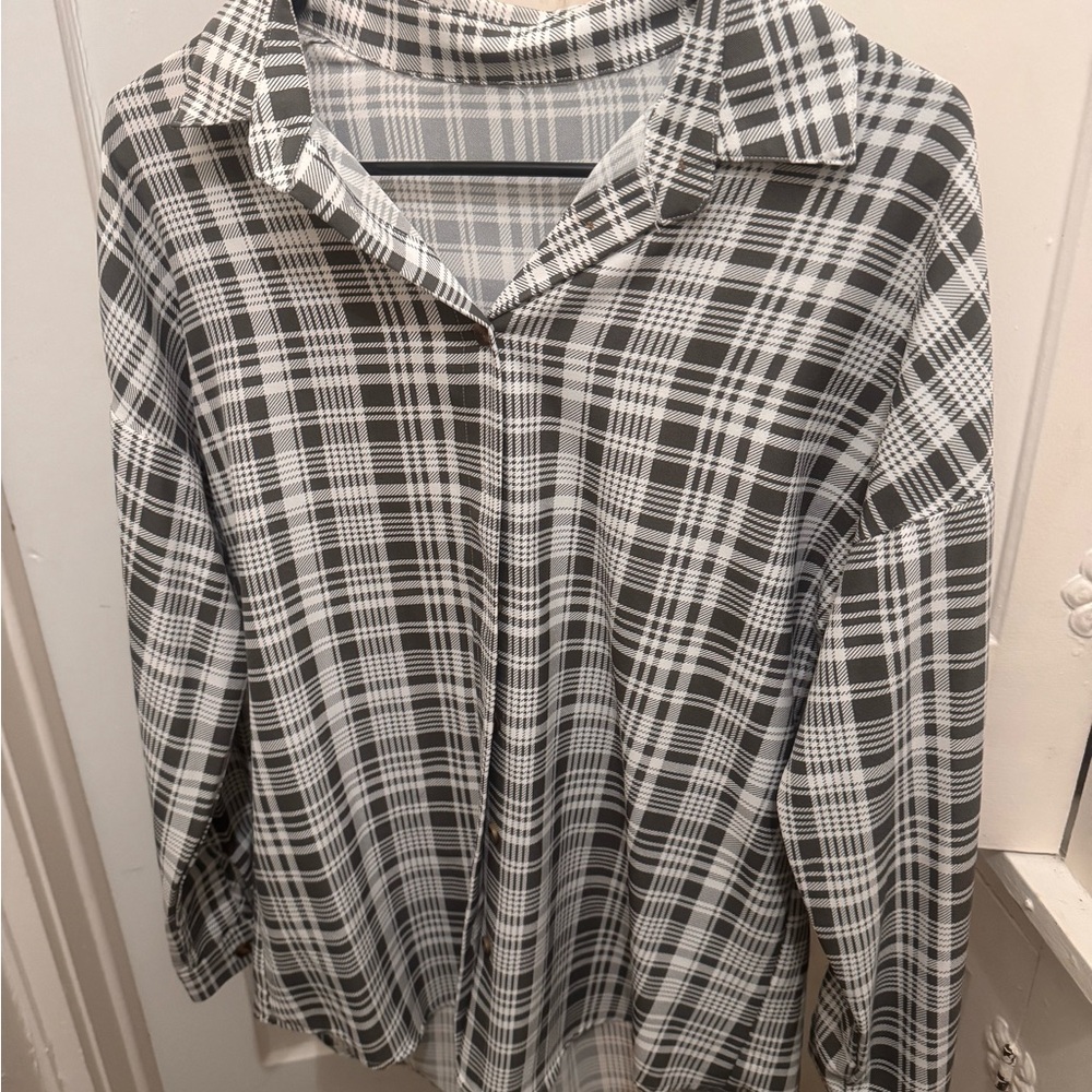 Black and White Plaid Shirt